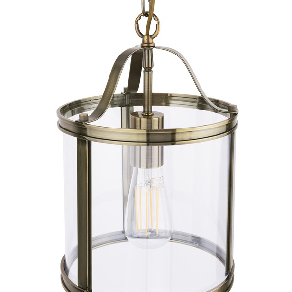 (image for) Laura Ashley Harrington Pendant Antique Brass & Glass